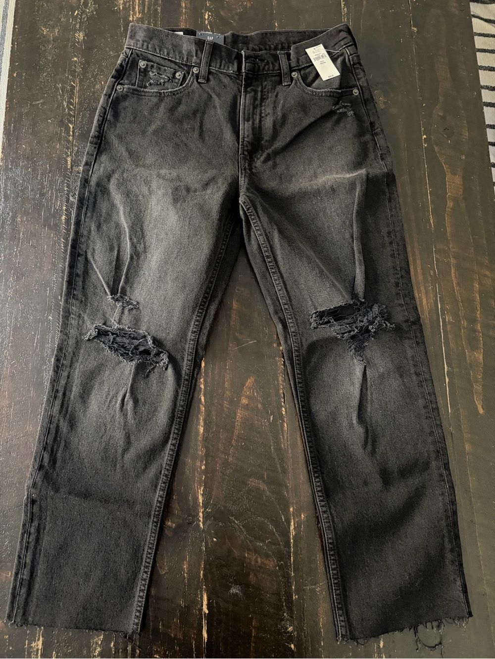 GAP Women's High-Rise Black Distressed Jeans